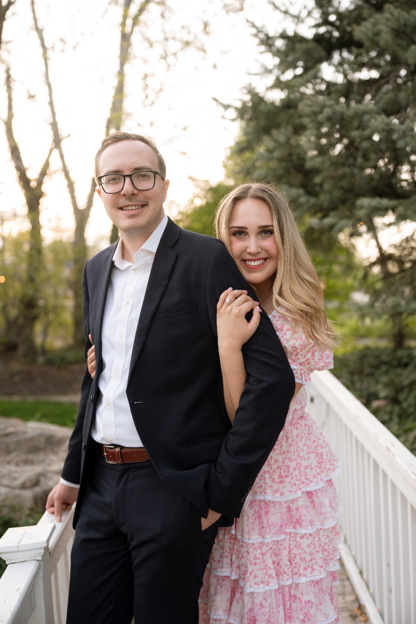 Ella and Benson formal garden portrait